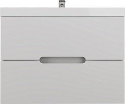 Style Line Тумба под раковину Матис 80 подвесная белая матовая – фотография-1